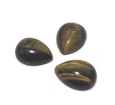 12x11mm Ojo de Tigre Natural Coubuchón Gota (Un)