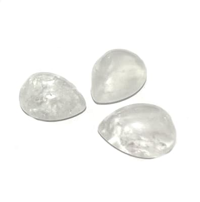 12x11mm Cuarzo Blanco Natural Coubuchón Gota (Un)