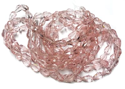 Cristal Rosa Transparente Teardrop 12x6mm (Tira)
