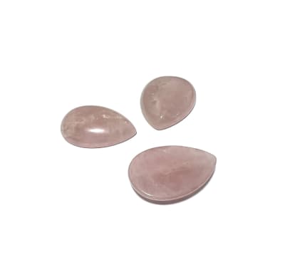 12x11mm Cuarzo Rosa Natural Coubuchón Gota (Un)