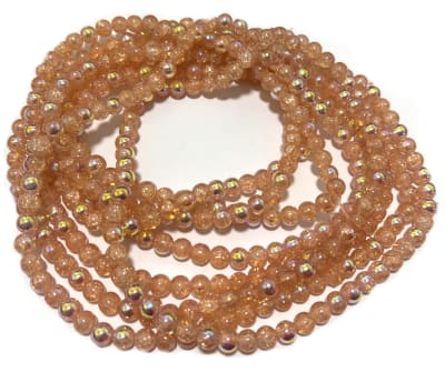 Vidrio Redondo Peach Satín 8mm (Tira)1