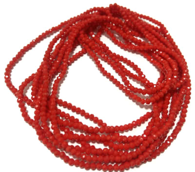 Cristal Rojo Opaco Rondelle 4x3mm Extra Largo (Tira)