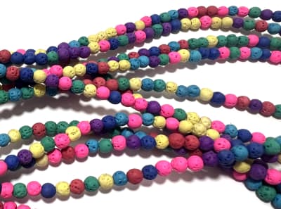Magma Natural Multicolor Encendido Redondo 8mm (Tira)