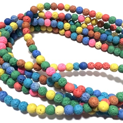 Magma Natural Multicolor Encendido Redondo 6mm (Tira)