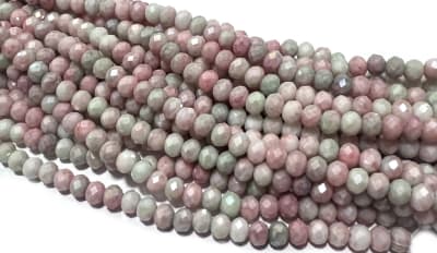 Cristal Aura Opaco Rosa Rondelle 6x3mm (Tira)