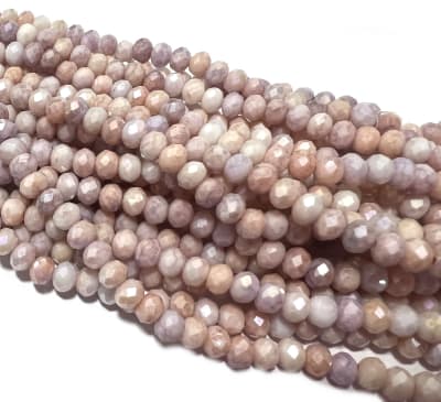 Cristal Aura Peach Opaco Rondelle 6x3mm (Tira)1