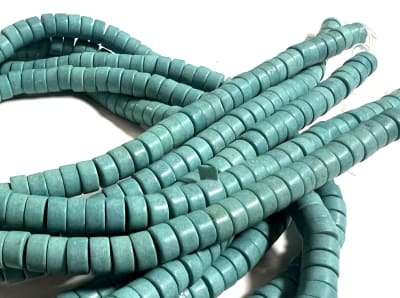 Turquesa Reconstitída Heishe 6x3mm (Tira)