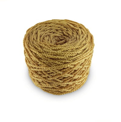 Cordón Dorado Tejido de Lurex 4mm (Metro)1