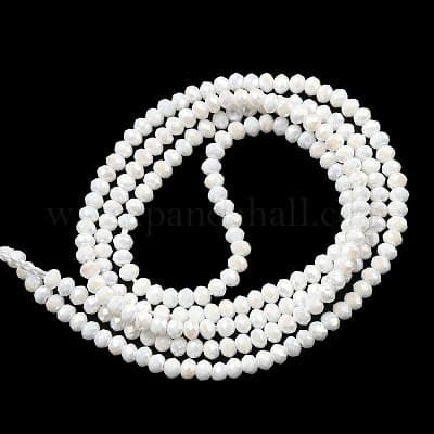 Cristal Blanco Opaco Rondelle 4x3mm (Tira)