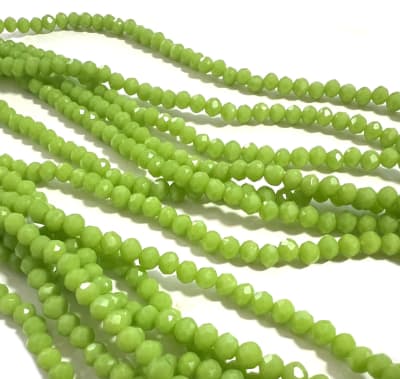 Cristal Verde Claro Opaco Rondelle 4x3mm (Tira)