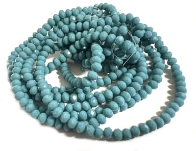 Cristal Turquesa Celeste Opaco Rondelle 8x6mm (Tira)1