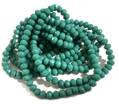 Cristal Turquesa Verde Opaco Rondelle 8x6mm (Tira)