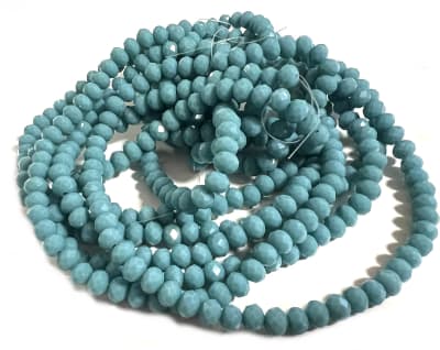 Cristal Turquesa Celeste Opaco Rondelle 6x3mm (Tira)