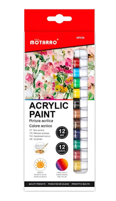 Set Pintura Acrílica 12 Colores-Tubos 12ml Variados (Set)1