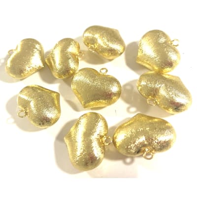 Colgante Corazón Baño Oro 18K Mate Inflado 30mm (Unidad)