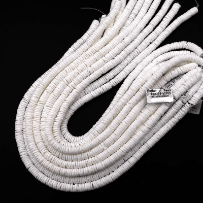 Madre Perla Natural Blanca Heishe 6mm (Tira)