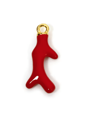 Mini Coral Rojo Resina Argolla 25mm (Unidad)1