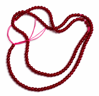 Perla Vidrio Mini Rojo Redonda 2mm (Tira)