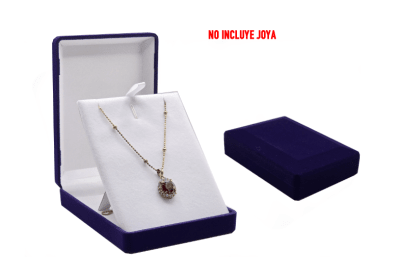 Estuche Collar-Colgante Terciopelo Azúl 9 x 12,5 x 3cm (Unidad)