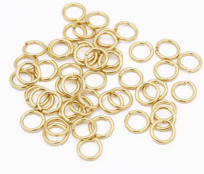 Argolla baño oro 18k Abierta 6mm (4 Unidades)