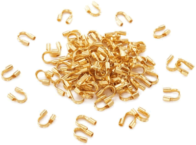 Terminal Doble Cierre Herradura Baño Oro 18K (6 Pares)