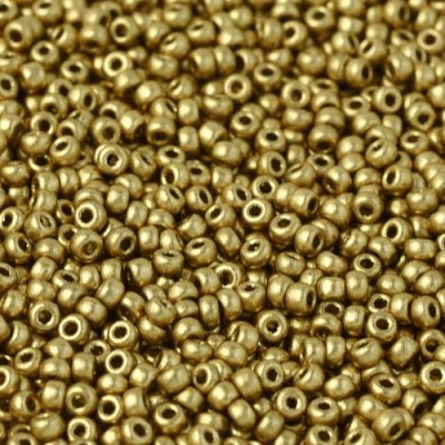 Mini Mostacillón Gold Opaco 4mm (50 gramos)1