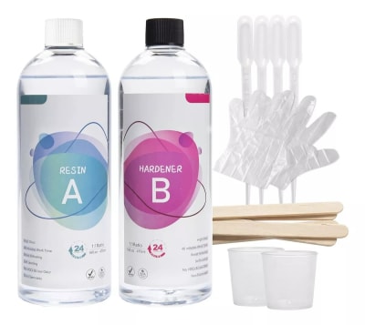 Resina Epóxica Cristal 1:1 + Accesorios. 1000 gramos (Set)