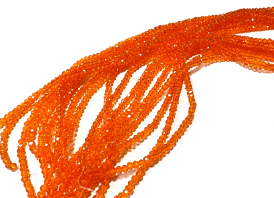 Cristal Orange Rondelle 2x2mm (Tira)