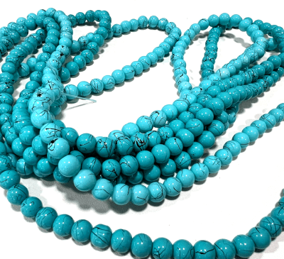 Vidrio Redondo Simil Turquesa 8mm (Tira)1