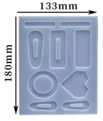 Molde Silicona 9 Bases Pinches Resina (Set)