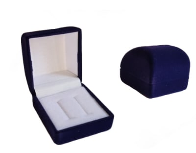 Estuche Argolla Terciopelo Azúl Cuadrada (Unidad)