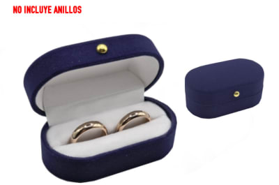 Estuche Argolla Terciopelo Azúl Ovalada (Unidad)2