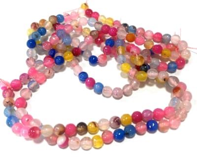 Agata Natural Mix Rosa Facetada 8mm (Tira)