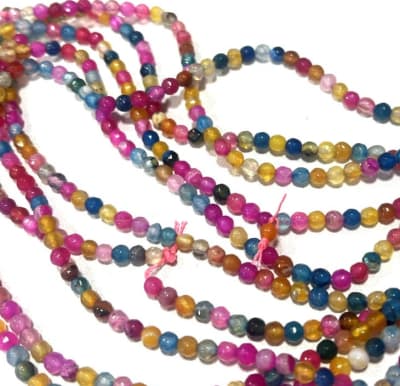 Agata Natural Mix Rosa Facetada 4mm (Tira)