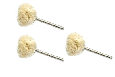 Set 3 Mini Pañetes Blancos Lana + Mandril (Set)