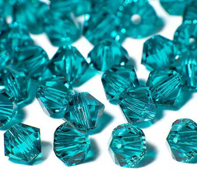 Bicono Punta Swarovski Circón Azúl 6mm (6 Unidades)