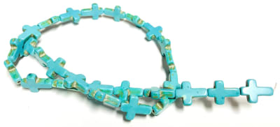 Turquesa Reconstitída Cruz 15mm (Tira)1