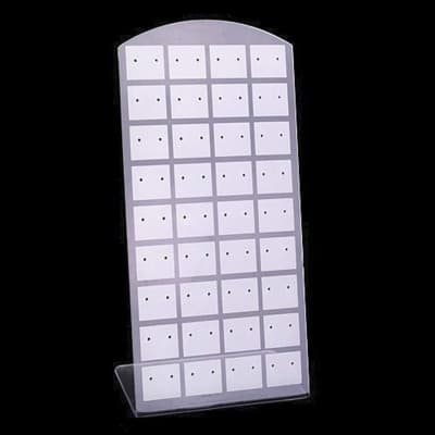 Exhibidor Acrílico 36 Pares de Aros Transparente/Blanco (Unidad)
