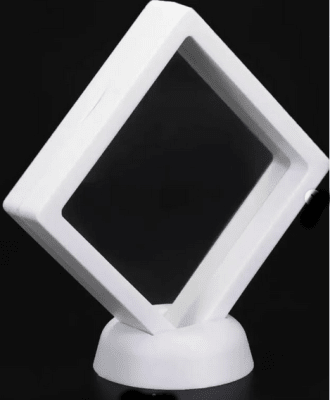 Exhibidor 3D Acrílico y Silicona Cuadrado con Base (Set)1