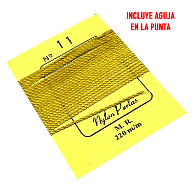 Hilo para Collar Amarillo Claro con Aguja (Unidad)1