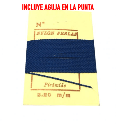 Hilo para Collar Azúl Básico con Aguja (Unidad)