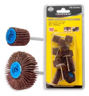 Kit Discos Lijas Traslapados para Dremel Grano 80 10 Piezas (Set)