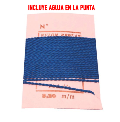 Hilo para Collar Azúl Claro con Aguja (Unidad)