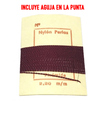 Hilo para Collar Burdeo con Aguja (Unidad)