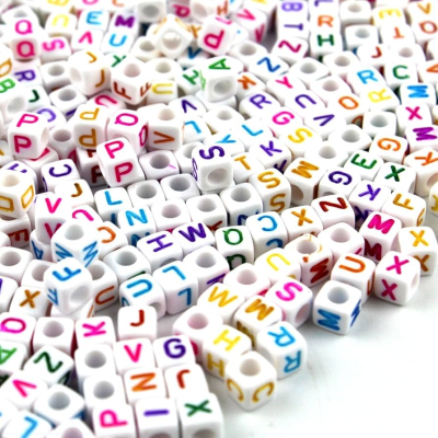 Letras Cuadradas Blancas Colores 6mm (20 gramos)