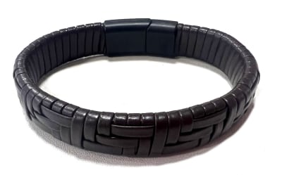 Púlsera Eco Cuero Café Textura 26x1,3 cms (Tira)1