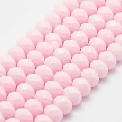 Cristal Rosa Claro Opaco Rondelle 4x3mm (Tira)1