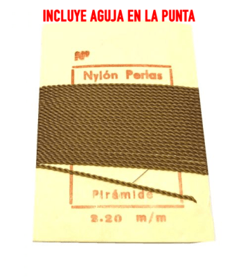 Hilo para Collar Café Claro con Aguja (Unidad)