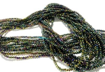Cristal Electroplateado Rondelle 4x3mm Extra Largo (Tira)