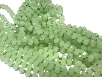 Cristal Verde Claro Rondelle 7x6mm Extra Largo (Tira)
